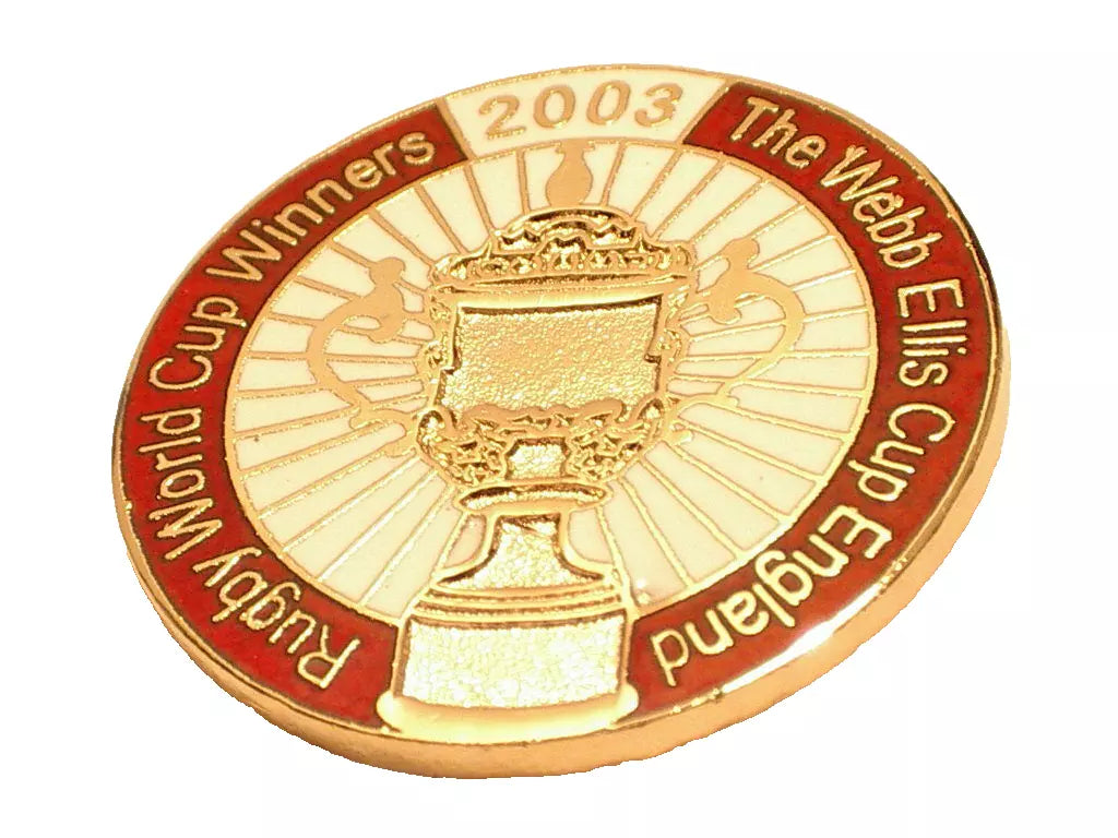 Vintage 2003 England Rugby World Cup Winners Enamel Pin, Webb Ellis Cup Lapel Badge, Collectable Rugby Memorabilia