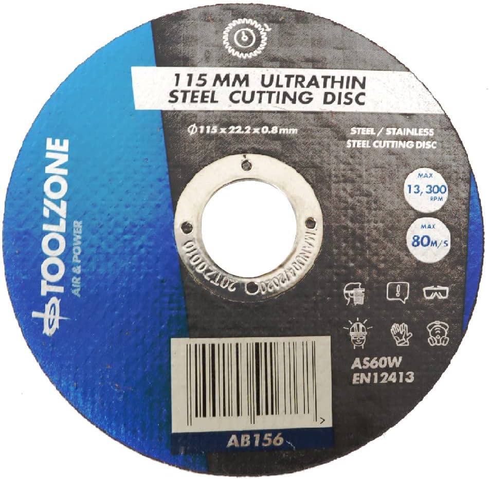 (10PK) 115mm Metal Cutting Discs - Stainless Steel Mild Steel Iron Ultra Thin Profile Slitting Discs Fast and Clean Cutting