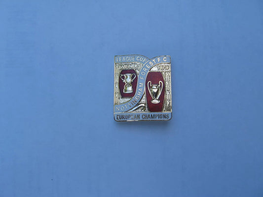 Vintage Nottingham Forest 1979 European Cup Winners Enamel Pin Badge