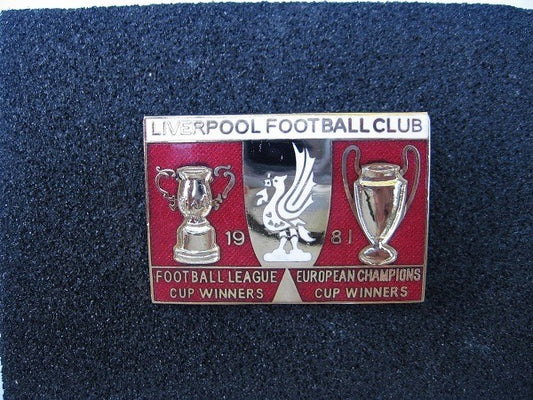 Vintage 1981 Liverpool FC European Cup Winners Enamel Pin Badge, Collectable LFC Lapel Pin, Gift for Football Fan, Mint Condition.