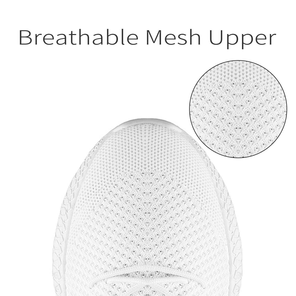 Men's Running Trainers Lightweight Breathable Walking Gym Sport Shoes - White UK 9.5