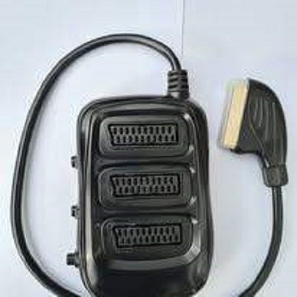 3-to-1 Audio Visual SCART Switch Box with Manual Input Selection